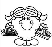 coloriage madame bonheur et ses cintres